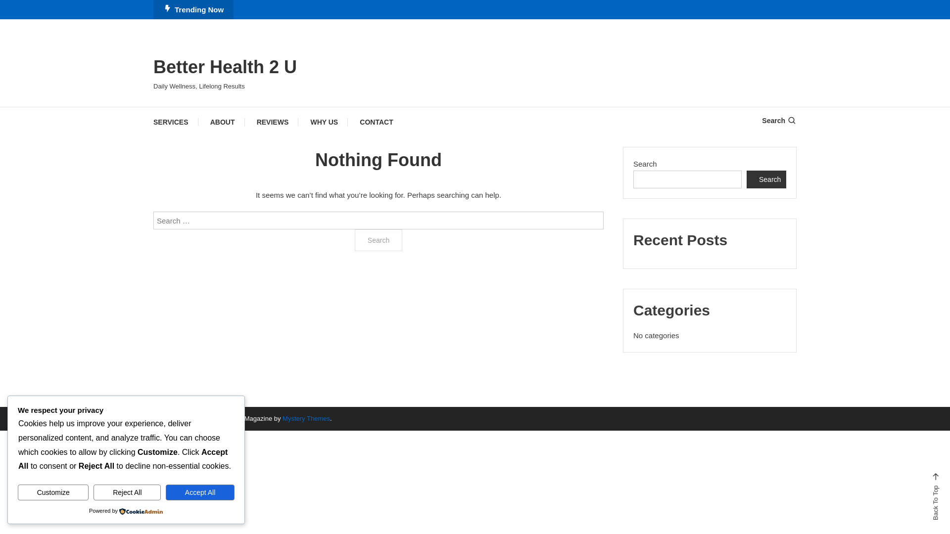 website screenshot of https://betterhealth2u.com/