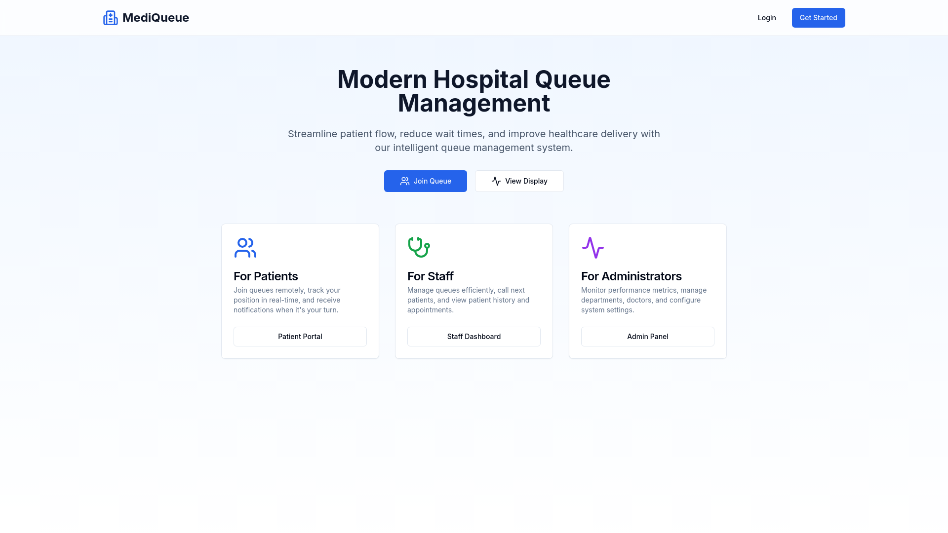 website screenshot of https://hospital-queue.pages.dev/