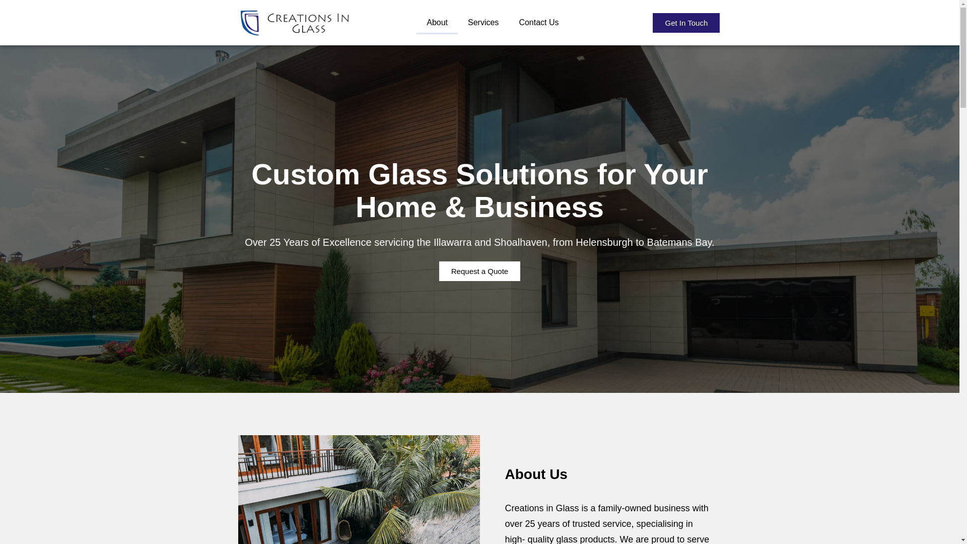 website screenshot of https://creationsinglass.online/