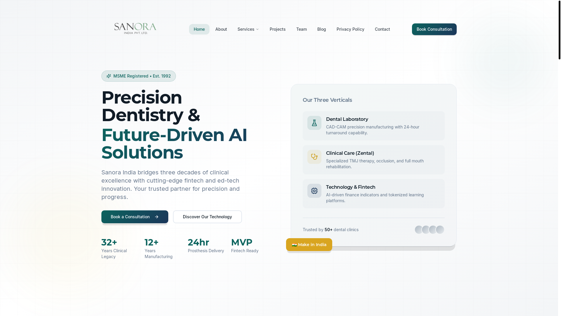 website screenshot of https://sanoraone.com/