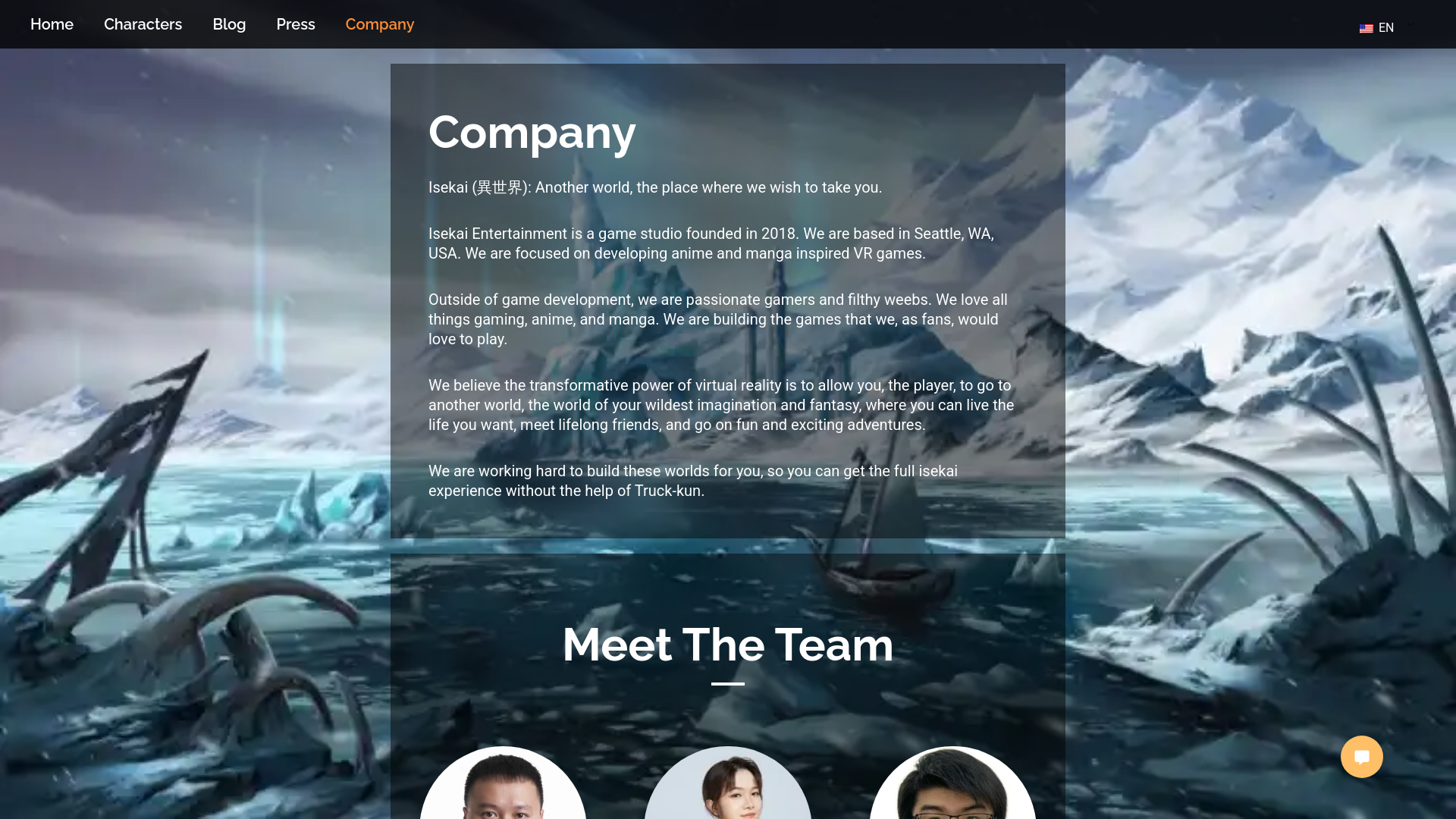 website screenshot of https://isekaient.com/