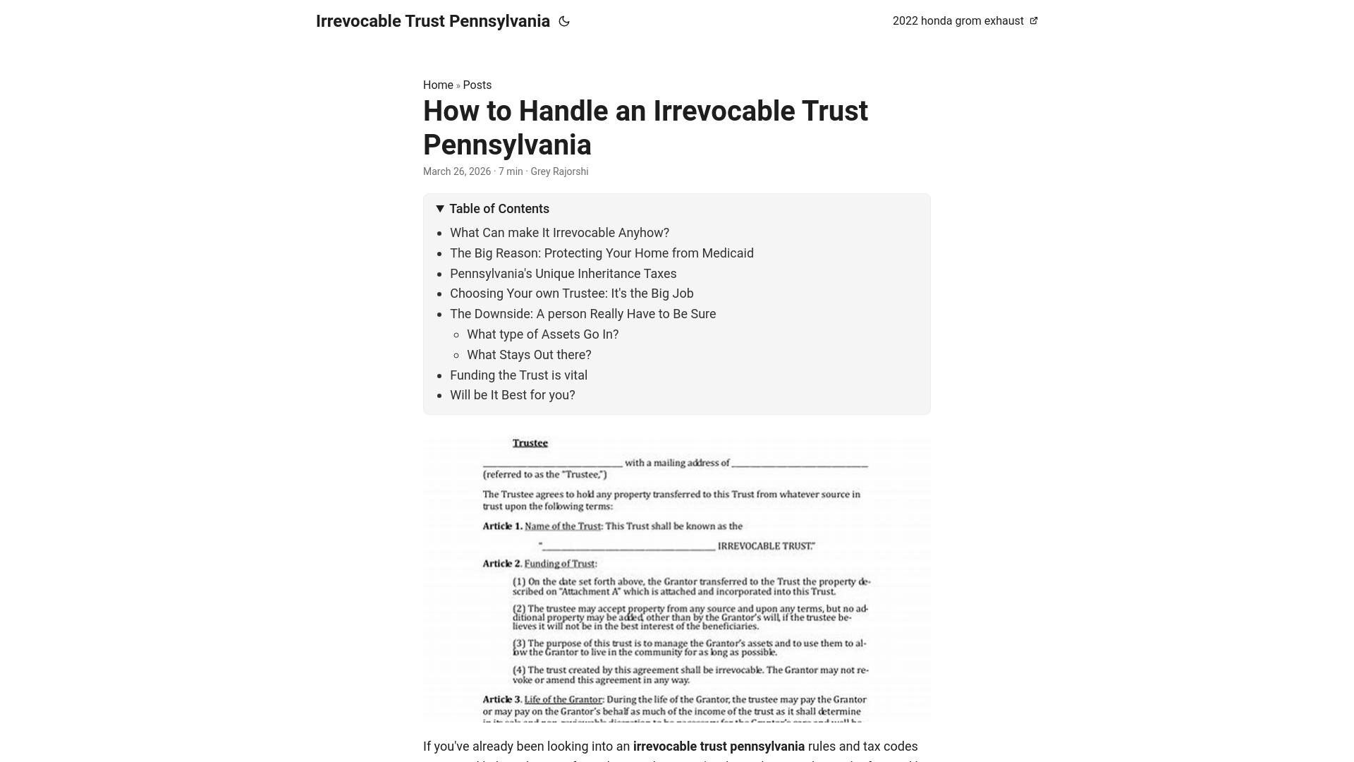 website screenshot of https://irrevocable-trust-pennsylvania.pages.dev/