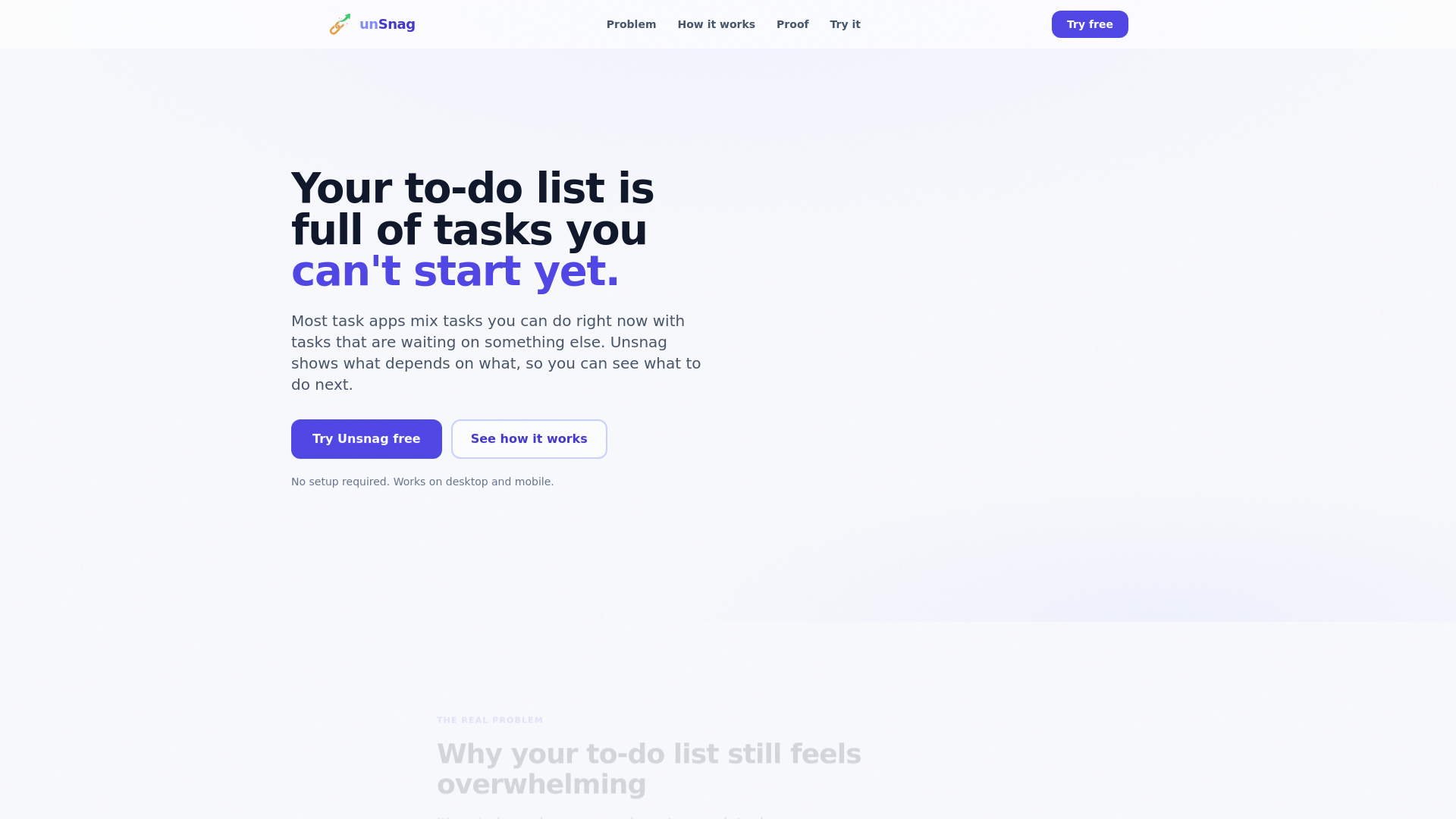 website screenshot of https://getunsnag-landing.pages.dev/