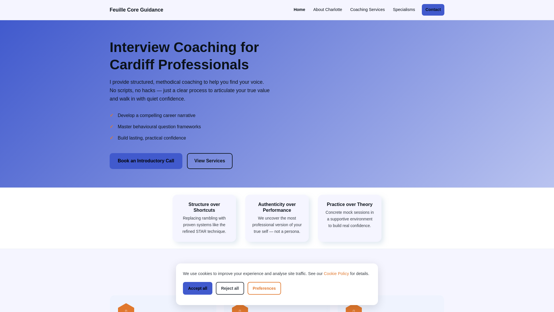 website screenshot of https://feuillecore.digital