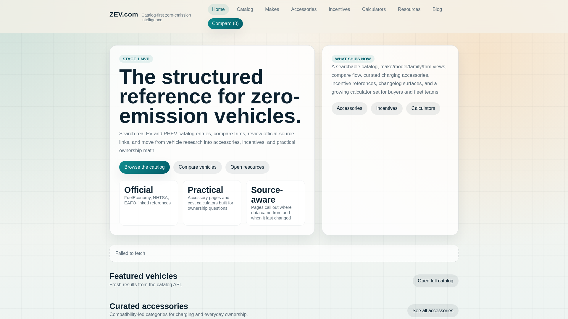 website screenshot of https://zev-com.pages.dev/