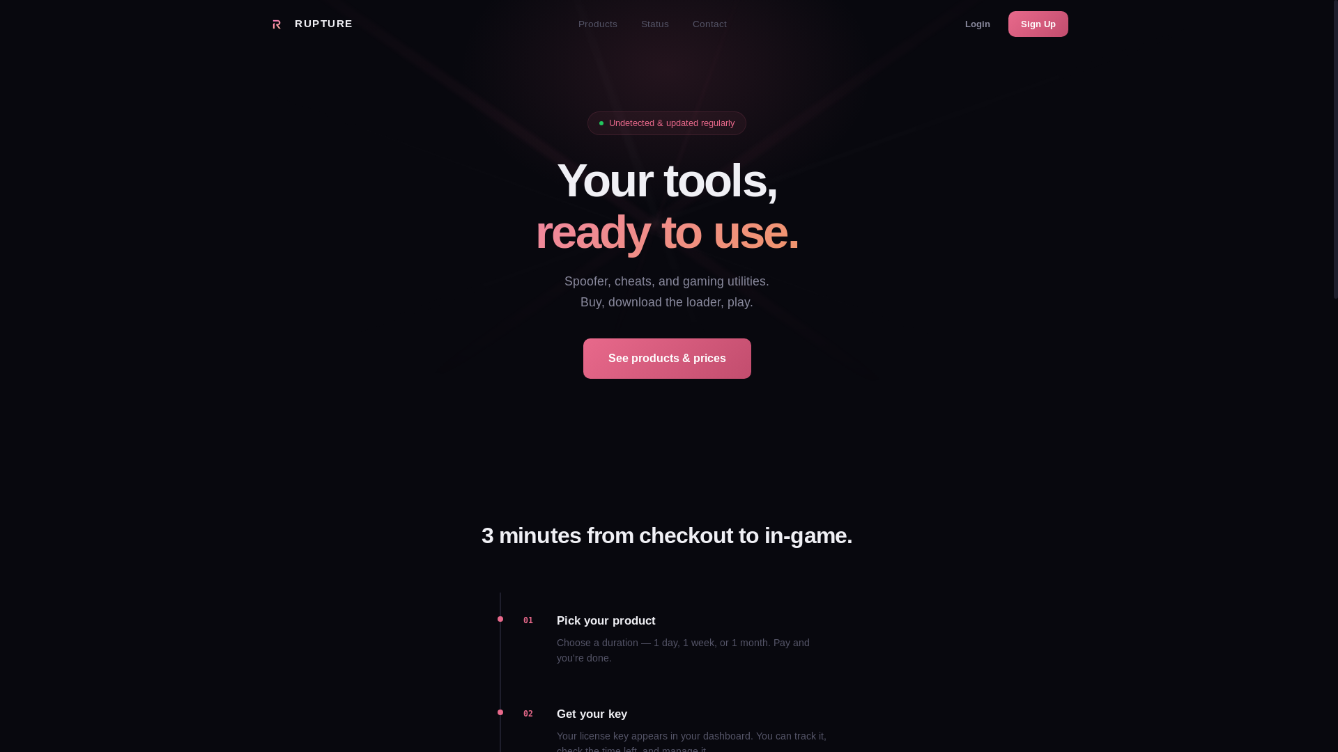 website screenshot of https://ruptureud.com/