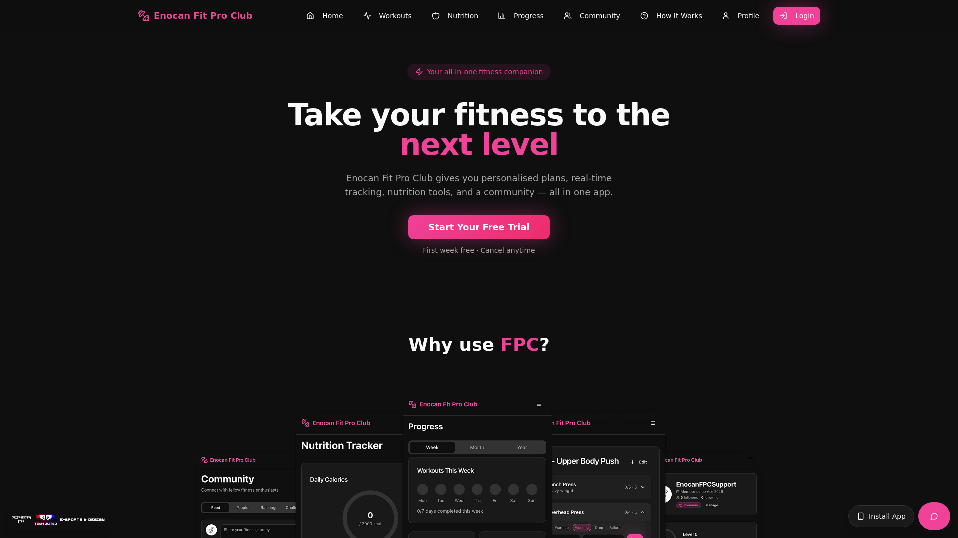 website screenshot of https://enocanfitproclub.com/