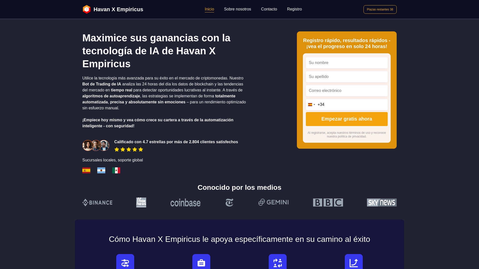 website screenshot of https://havanxempiricus.es/