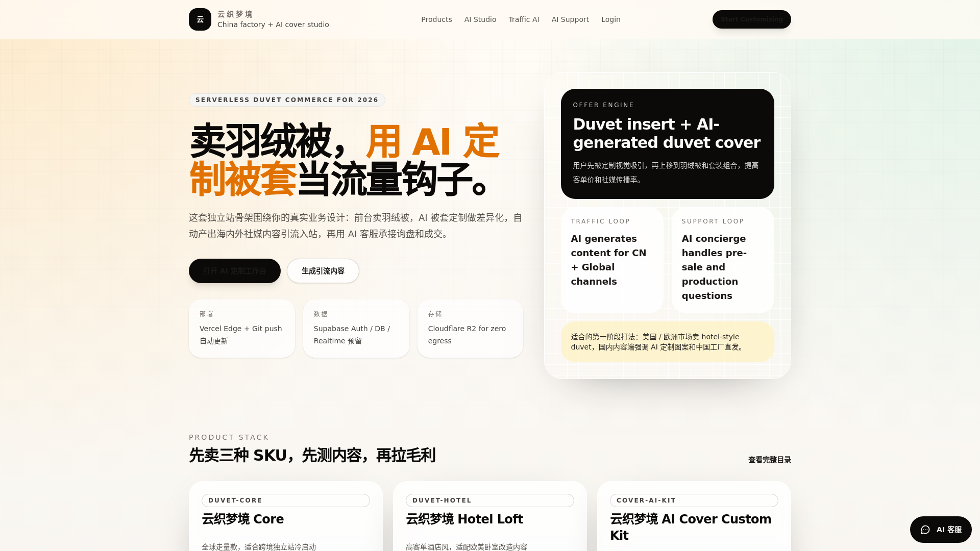 website screenshot of https://aicloudweave.com/