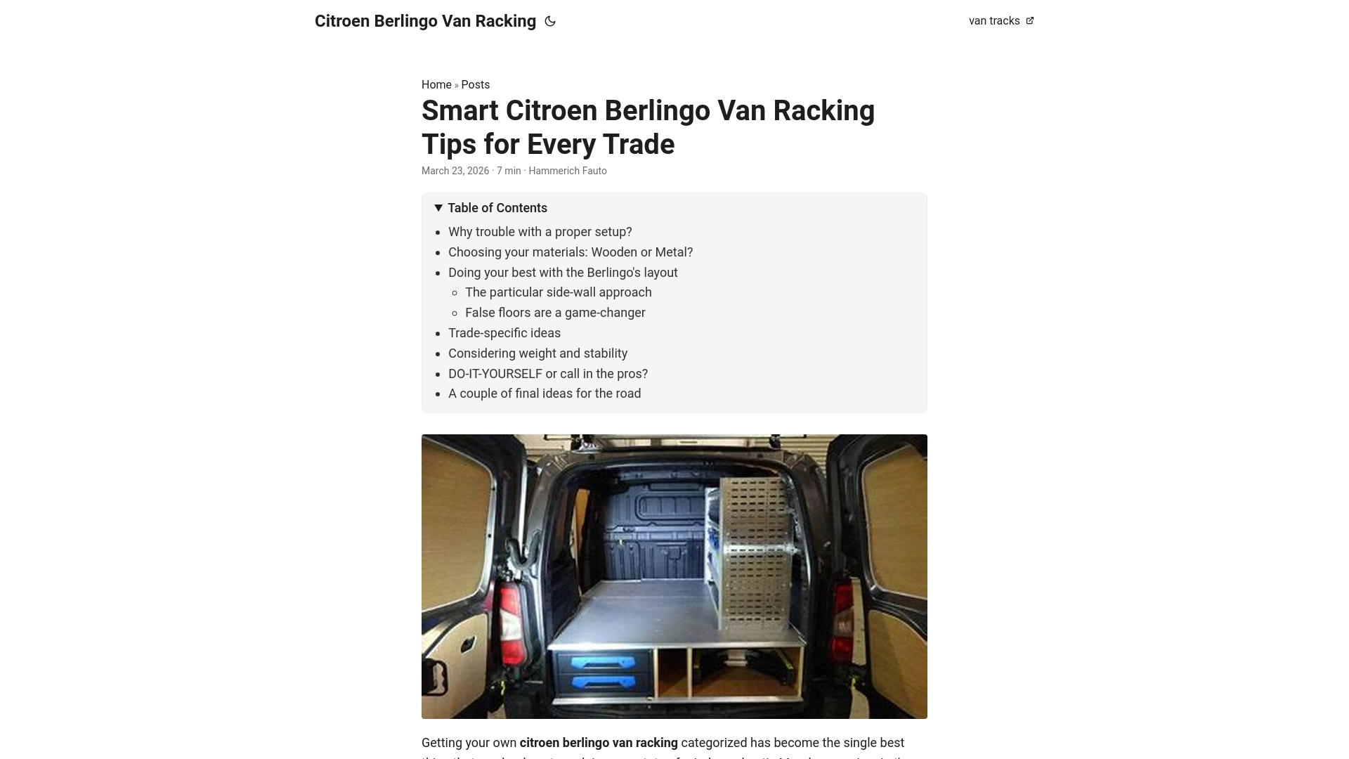 website screenshot of https://citroen-berlingo-van-racking.pages.dev/