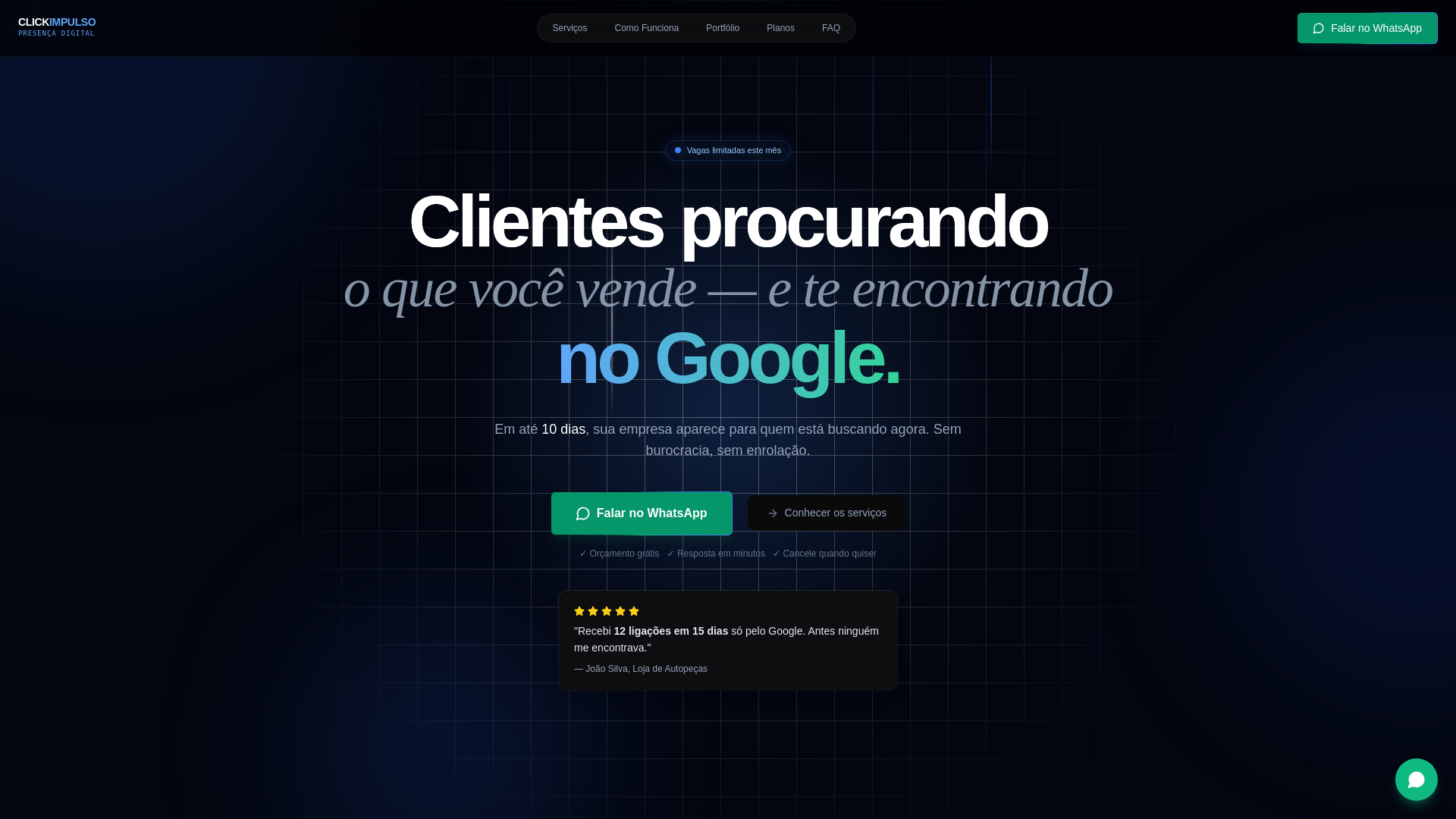 website screenshot of https://clickimpulso.site/