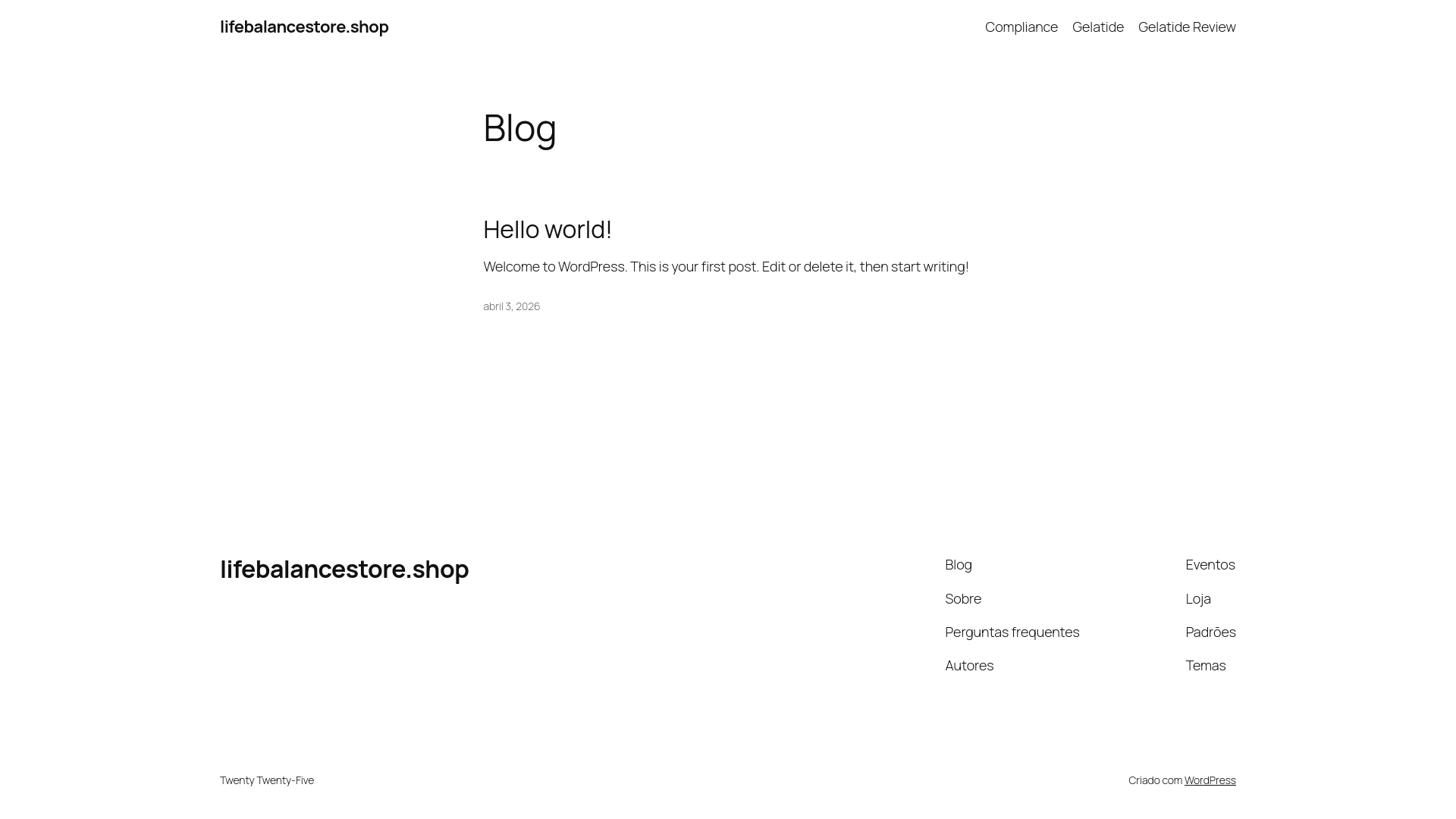 website screenshot of https://lifebalancestore.shop