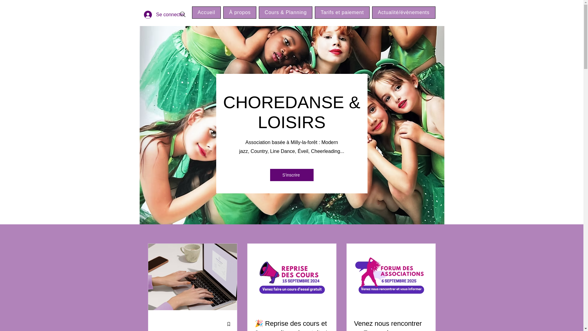website screenshot of https://choredanse-et-loisirs.com/
