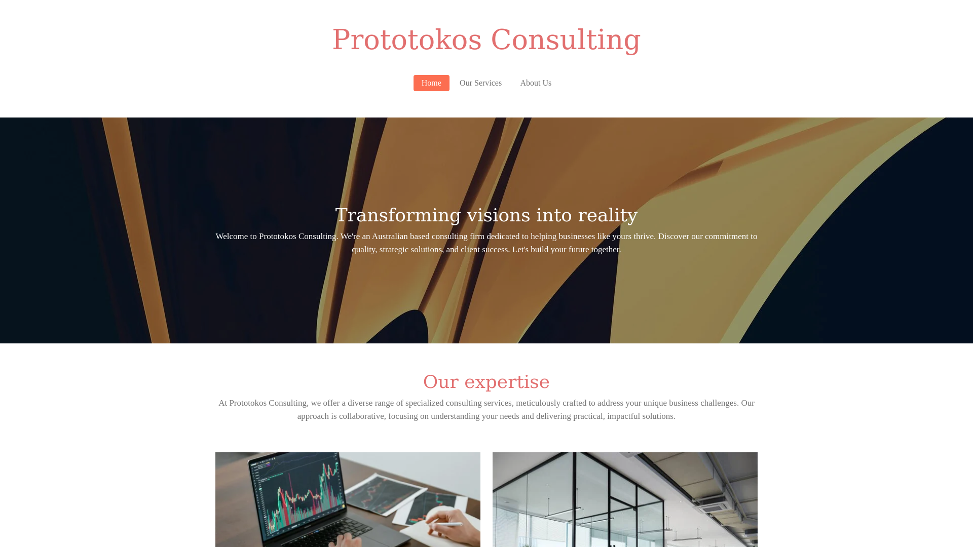 website screenshot of https://prototokosconsulting.com.au/