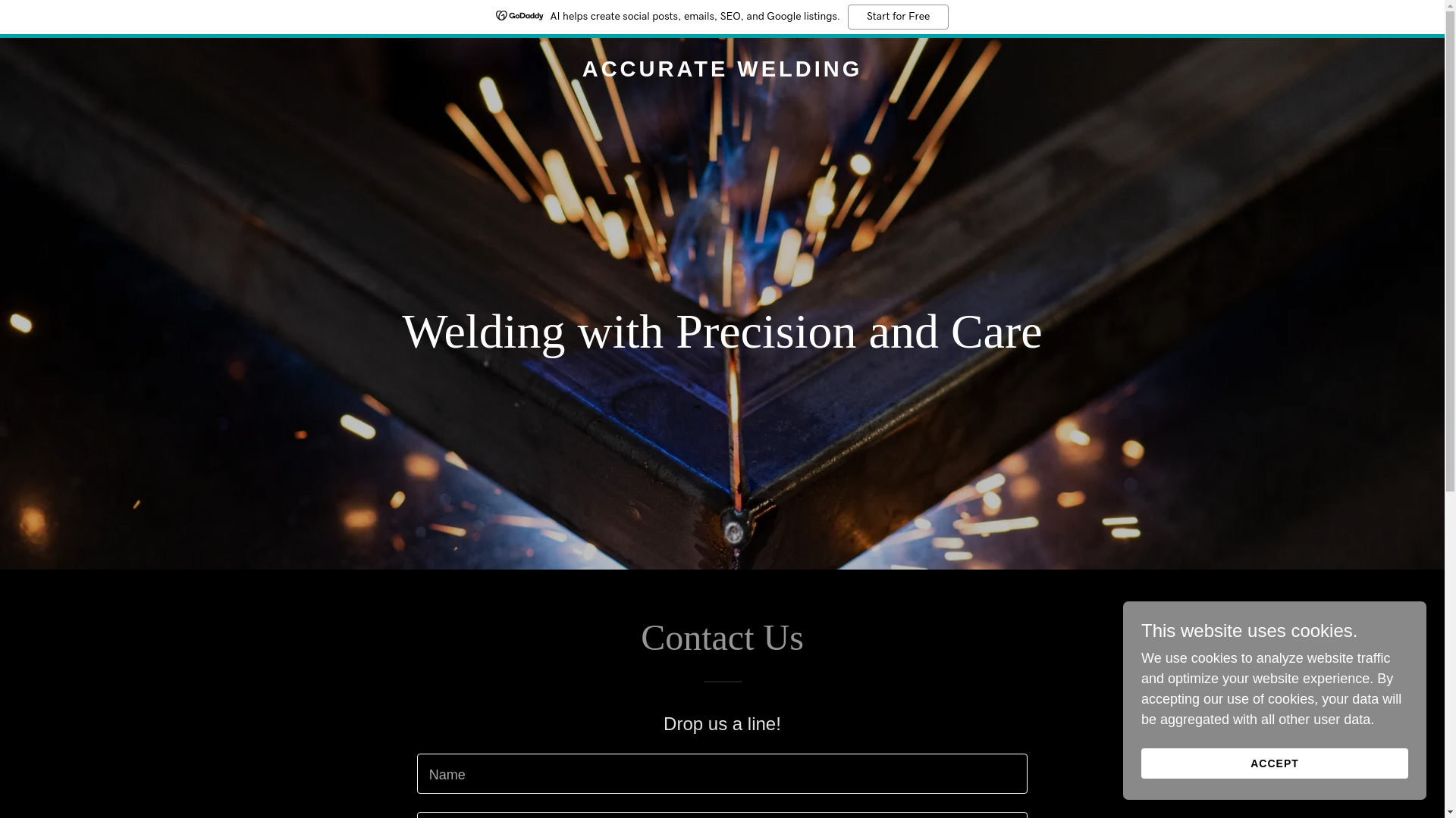 website screenshot of https://accuratewelding.org/