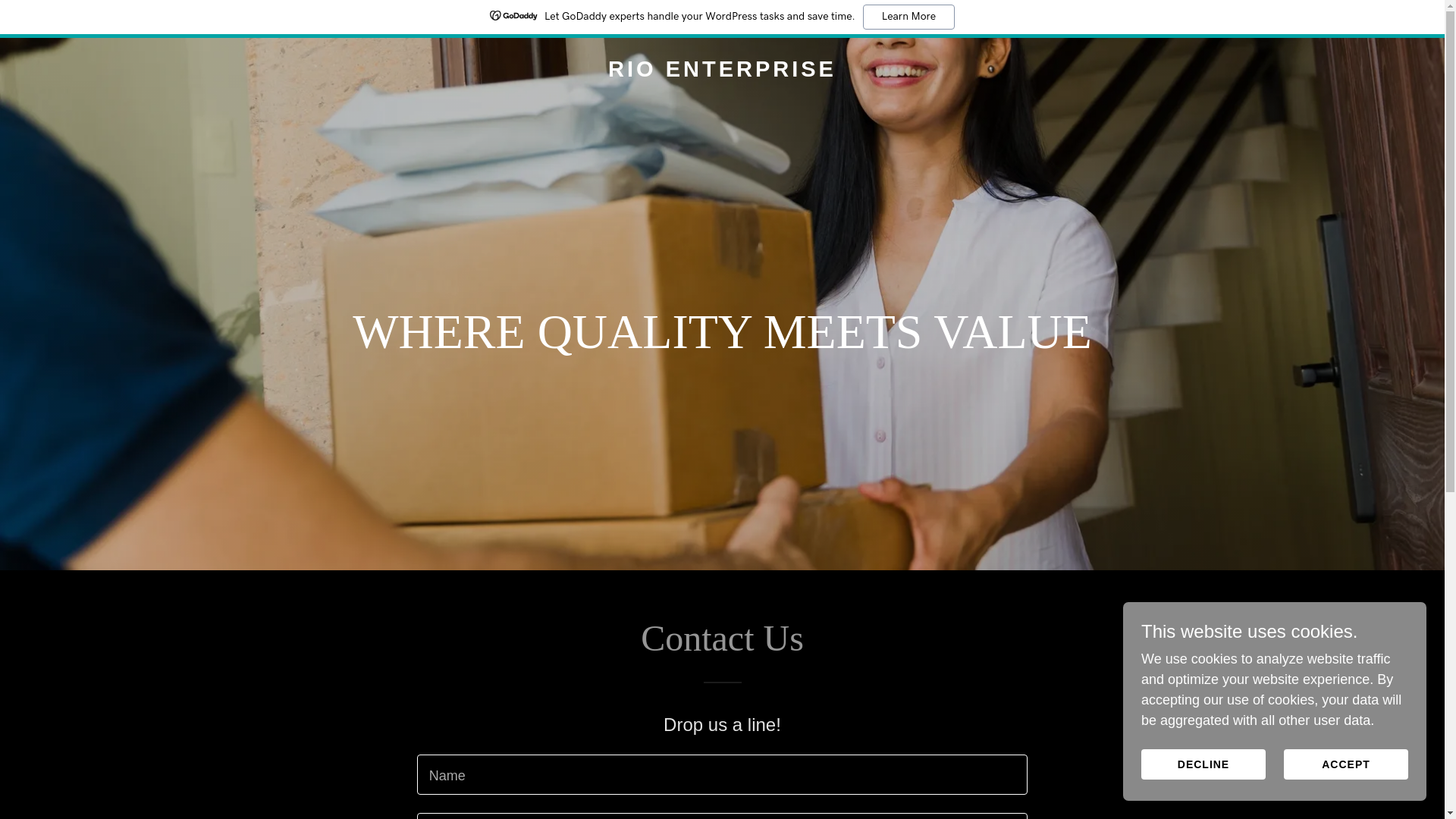 website screenshot of https://rioenterprise.shop/