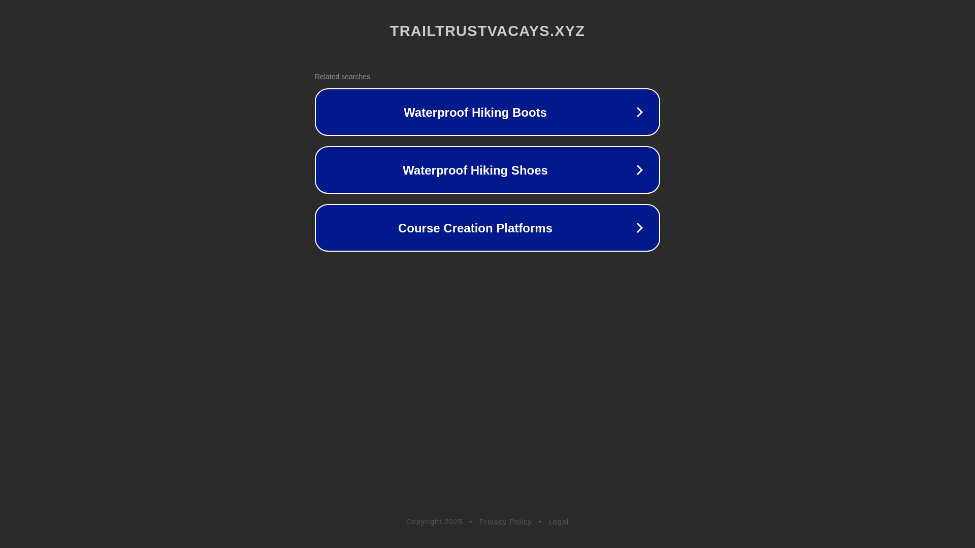website screenshot of https://trailtrustvacays.xyz/