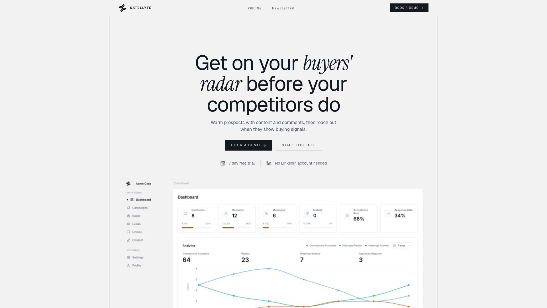 website screenshot of https://satellyteteam.com/