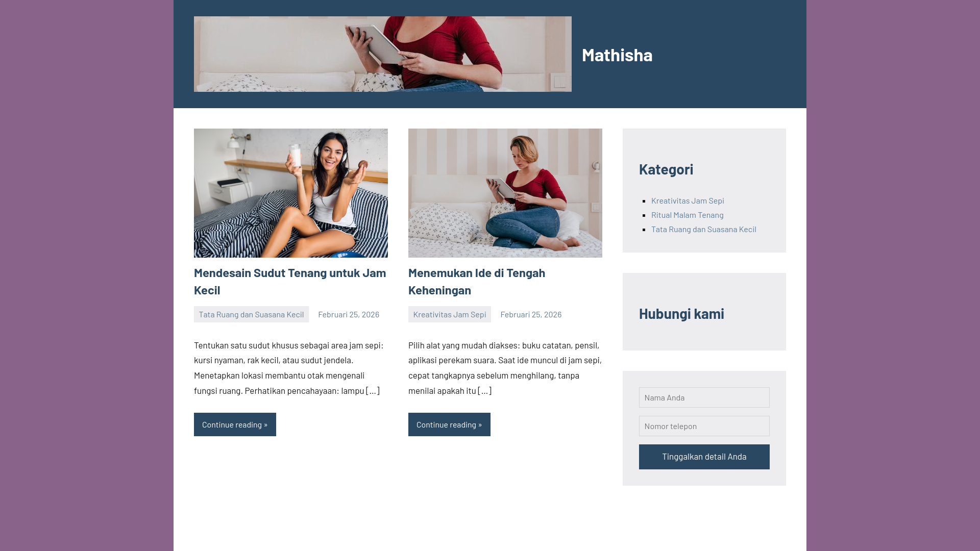 website screenshot of https://mathisha.one/