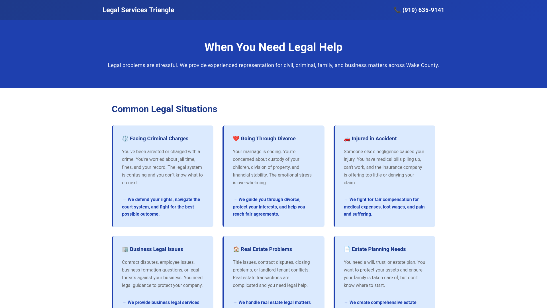 website screenshot of https://wakegenerallaw.pages.dev/