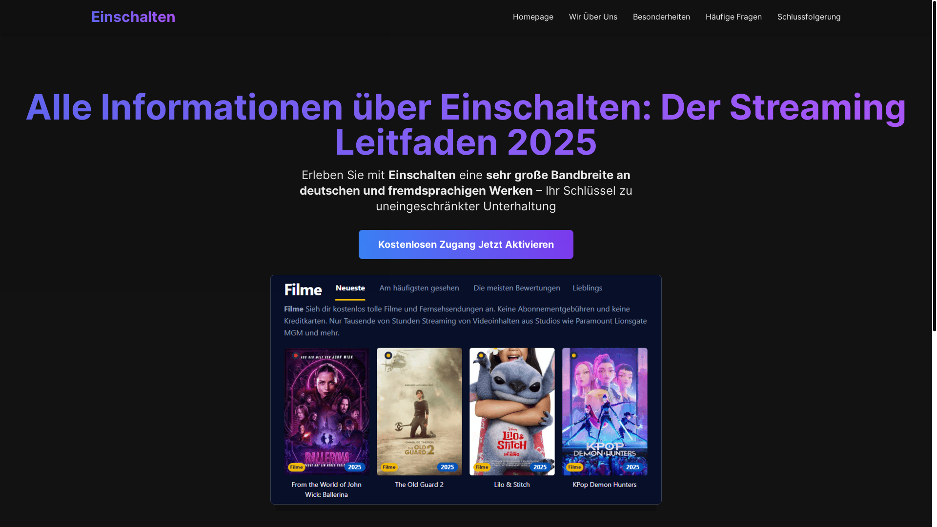 website screenshot of https://einschalten-f12m.pages.dev/