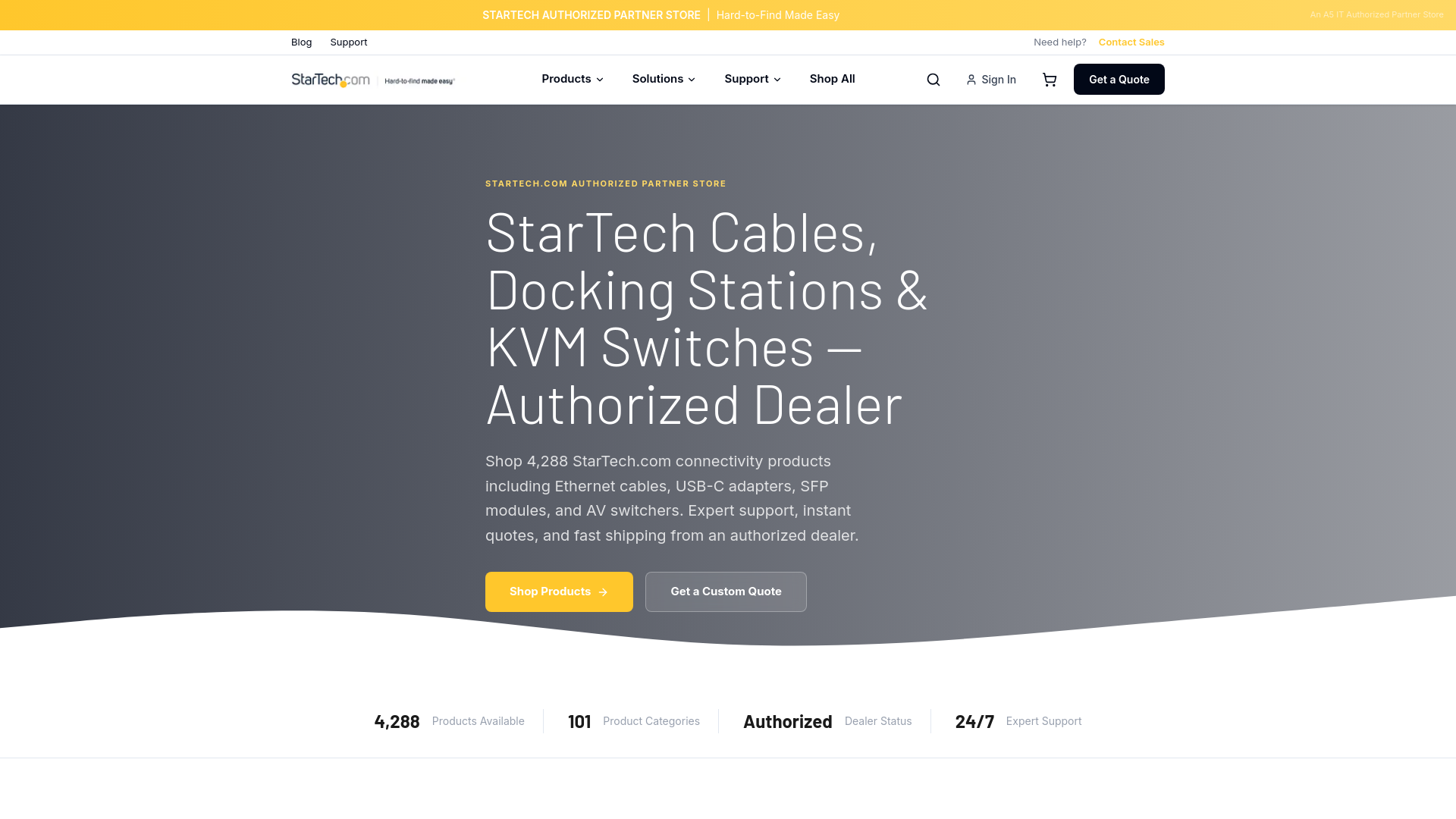 website screenshot of https://startech-authorized-partner.com/