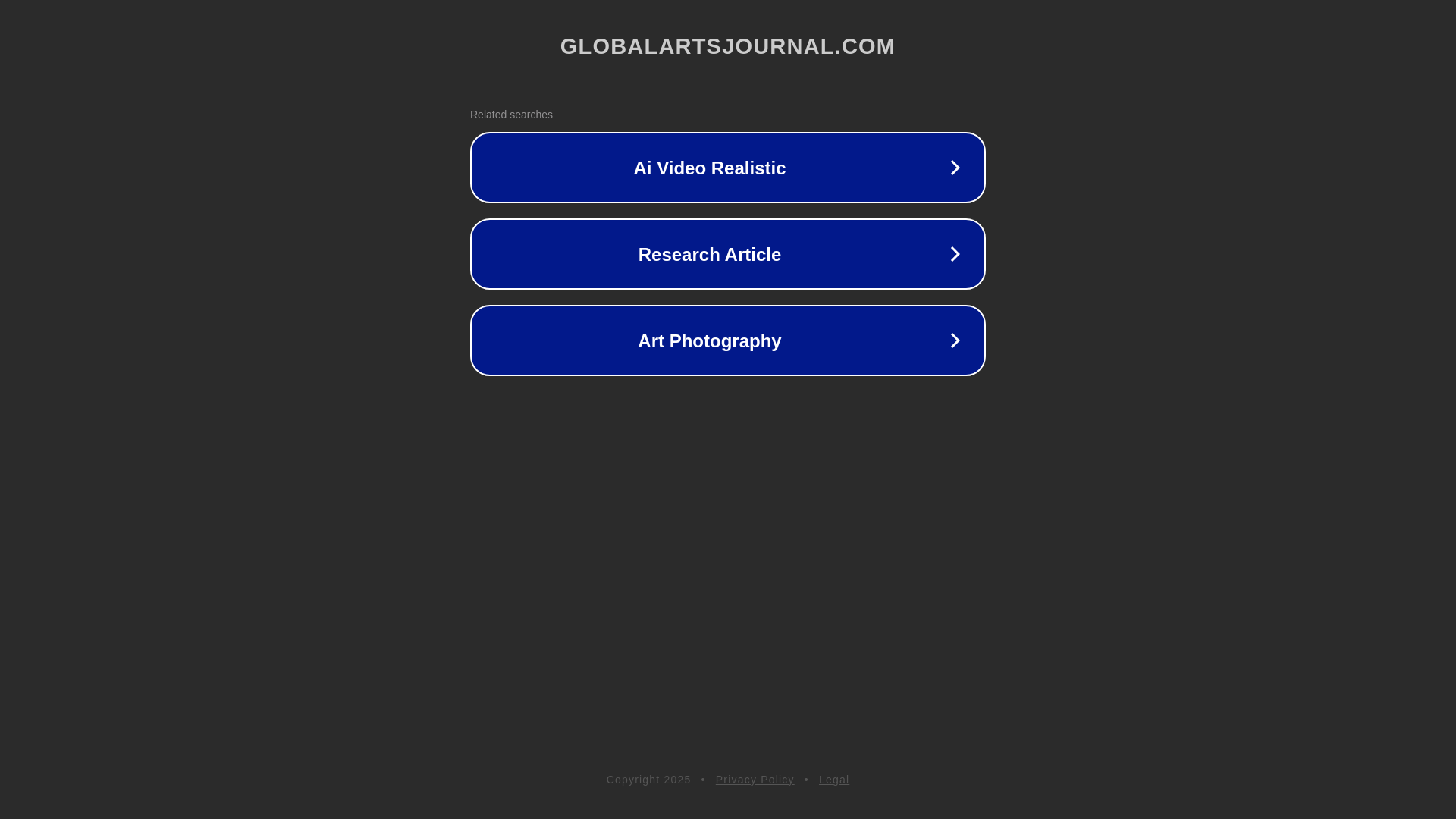website screenshot of https://globalartsjournal.com/
