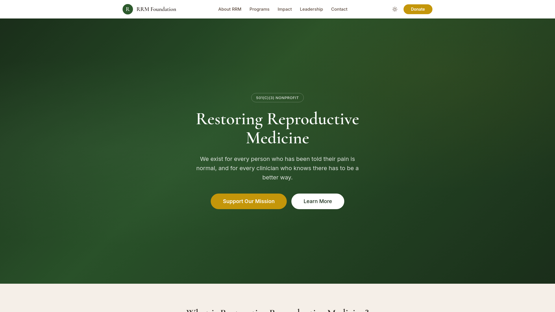 website screenshot of https://rrm-foundation.pages.dev/
