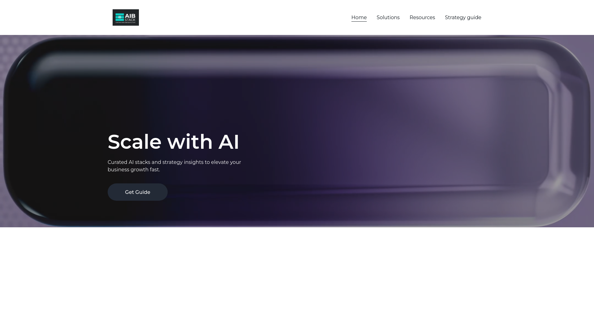 website screenshot of https://aiforbusinessstack.com/