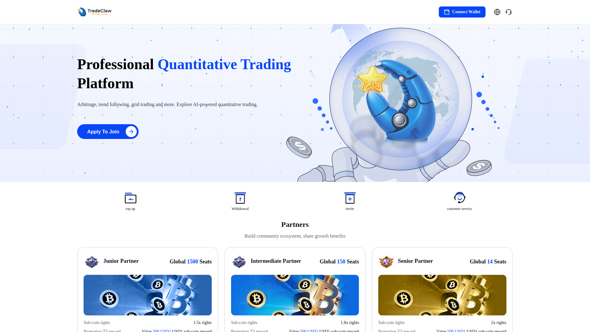 website screenshot of https://tradeclawai.app/