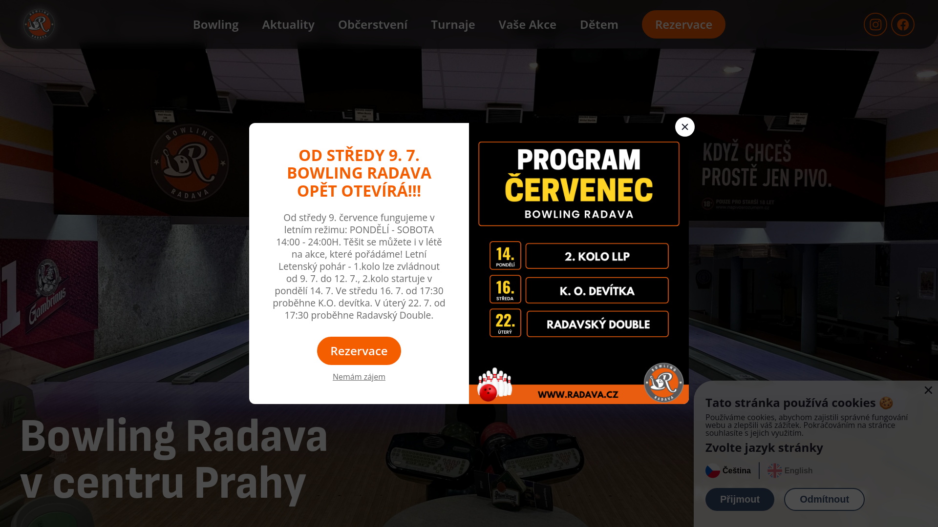 website screenshot of https://bowlingradava.pages.dev/