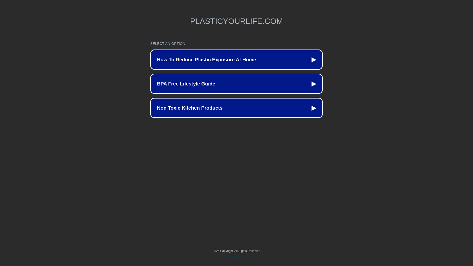 website screenshot of https://plasticyourlife.com