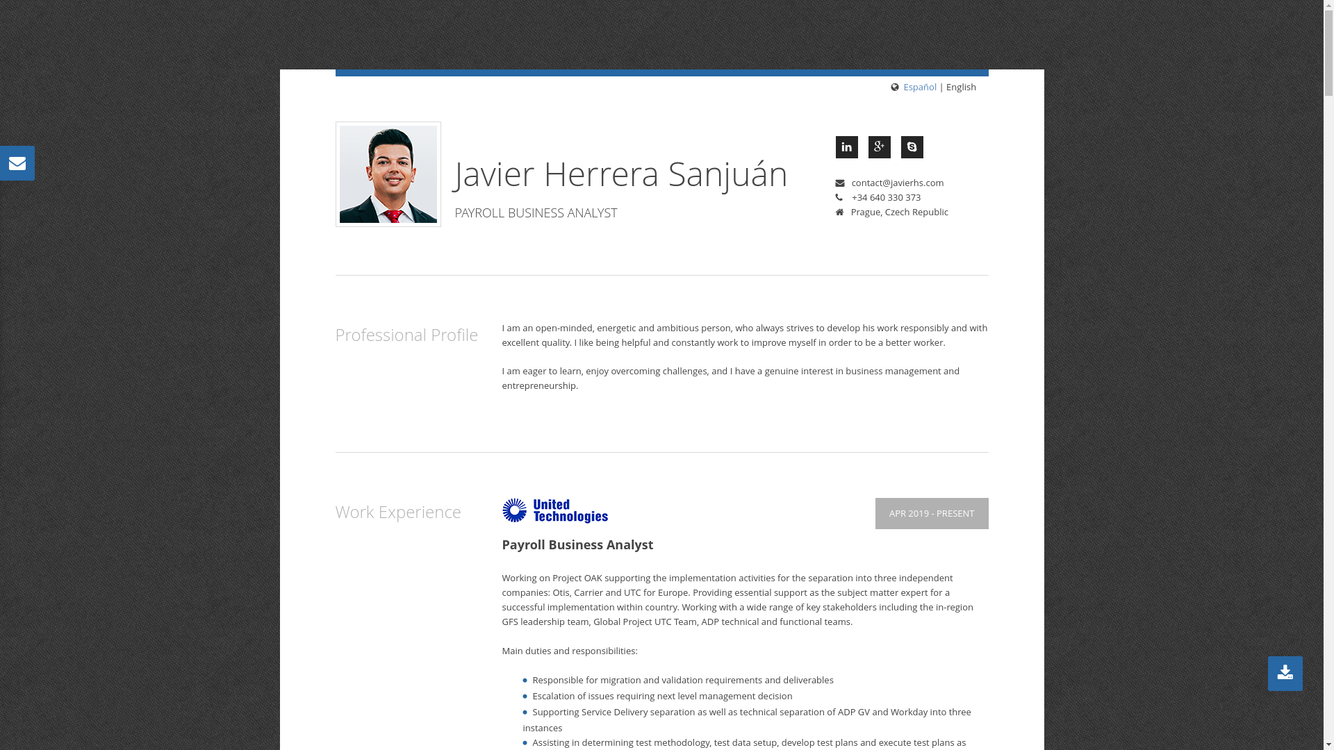 website screenshot of https://javierhs.pages.dev/