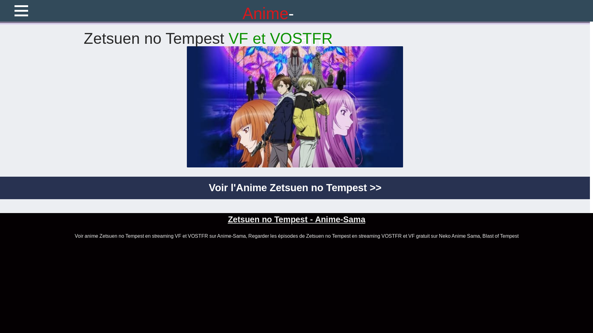 website screenshot of https://anime-sama-zetsuen-no-tempest.pages.dev/