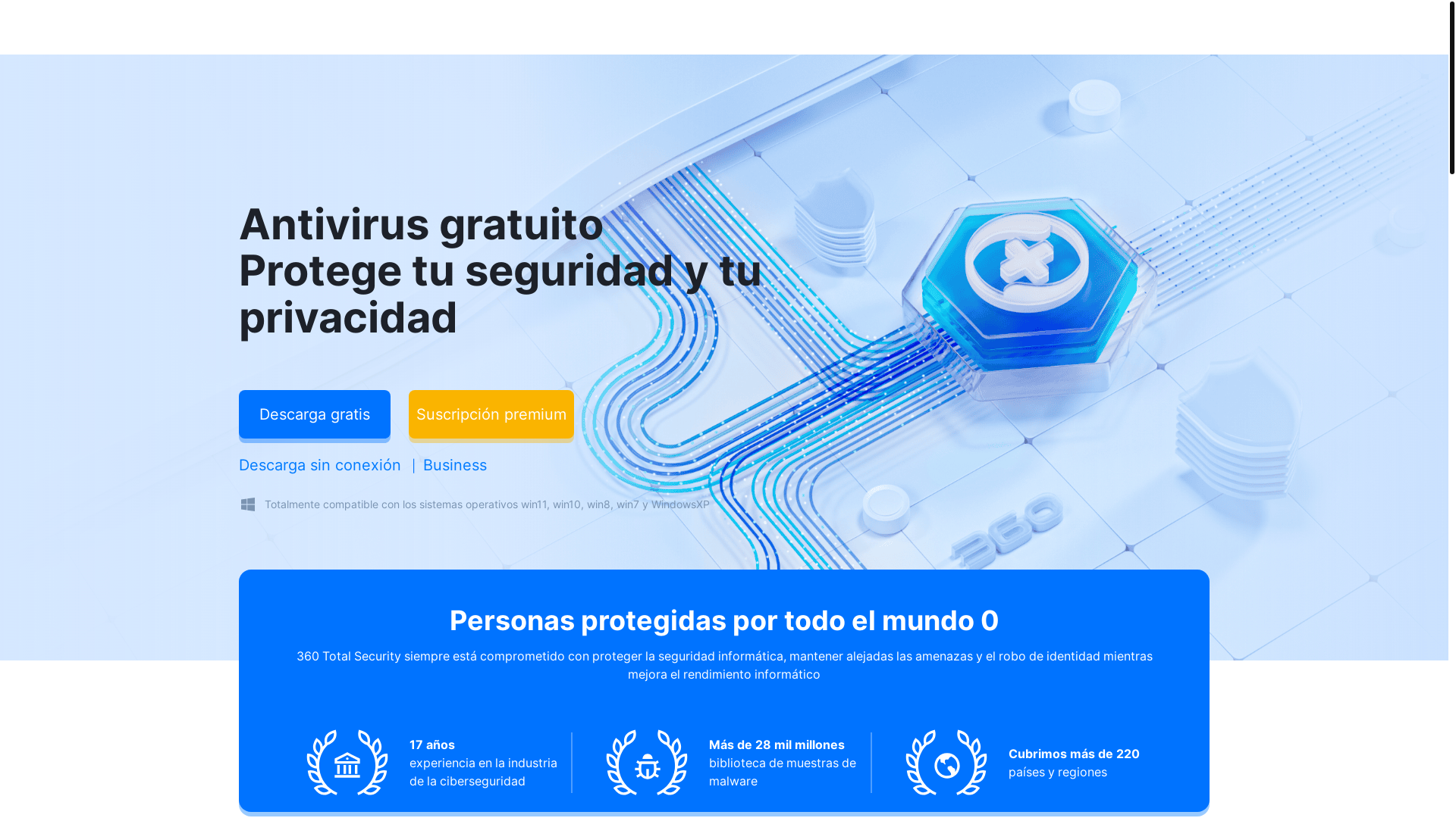 website screenshot of https://360totalsecurity.com