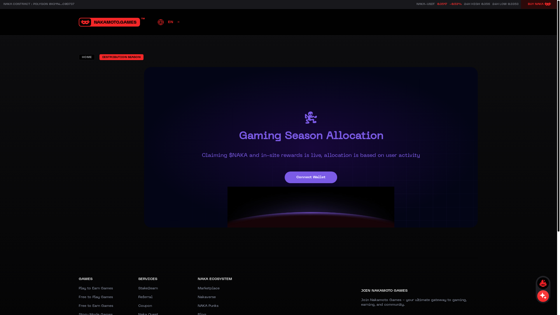 website screenshot of https://nakamoto-games.claims/