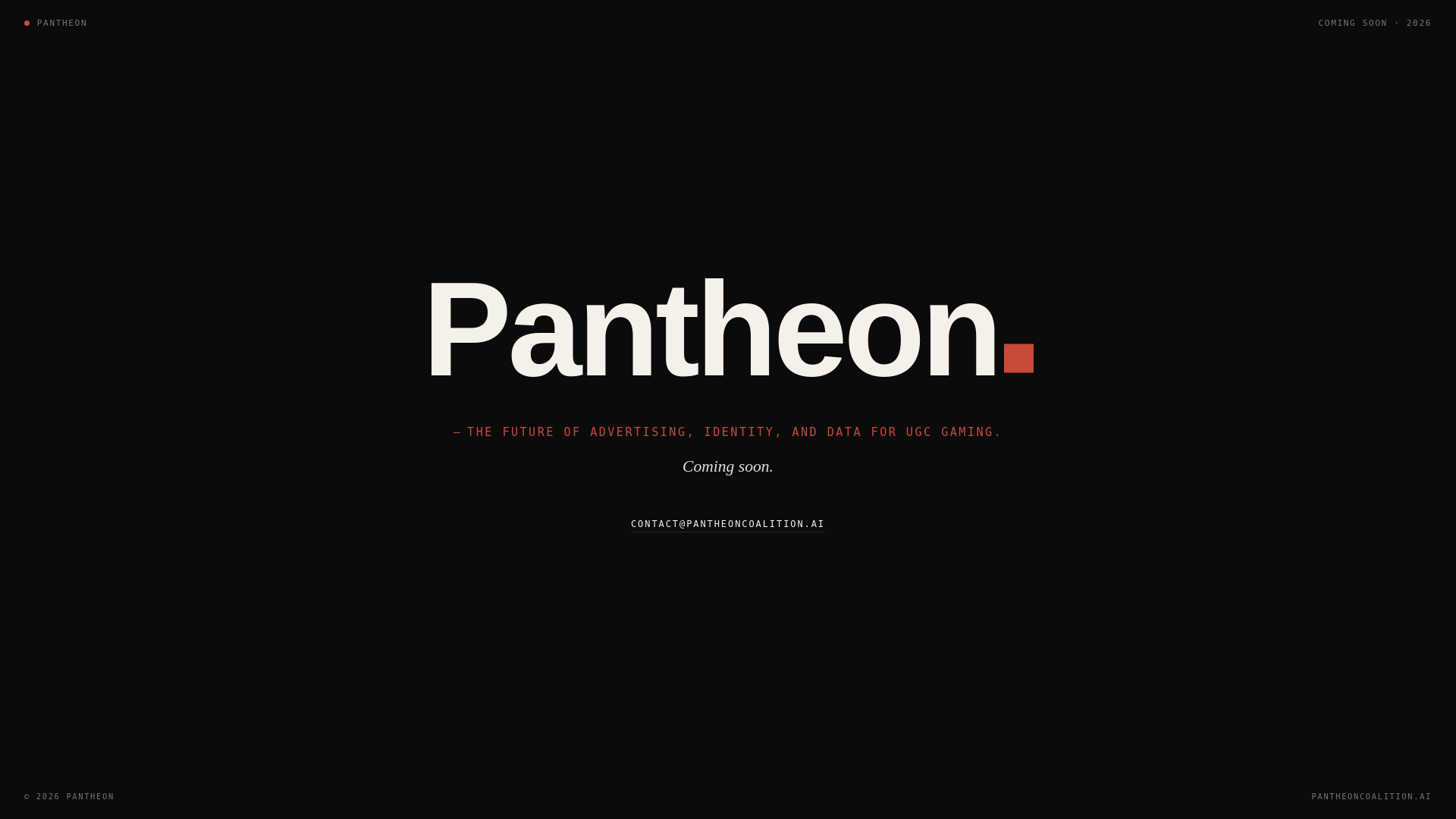 website screenshot of https://pantheoncoalition.ai/