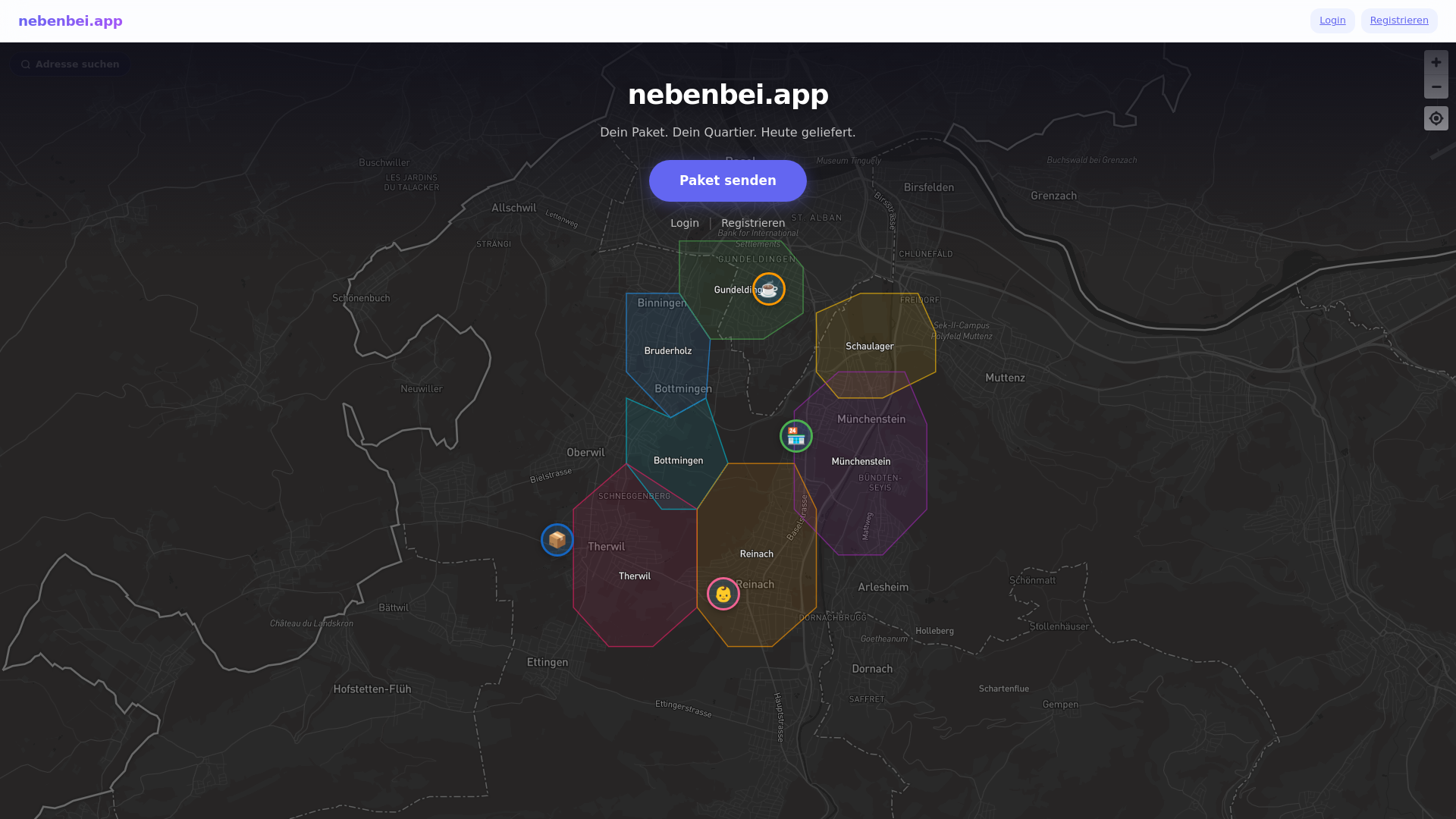 website screenshot of https://nebenbei-app.pages.dev/