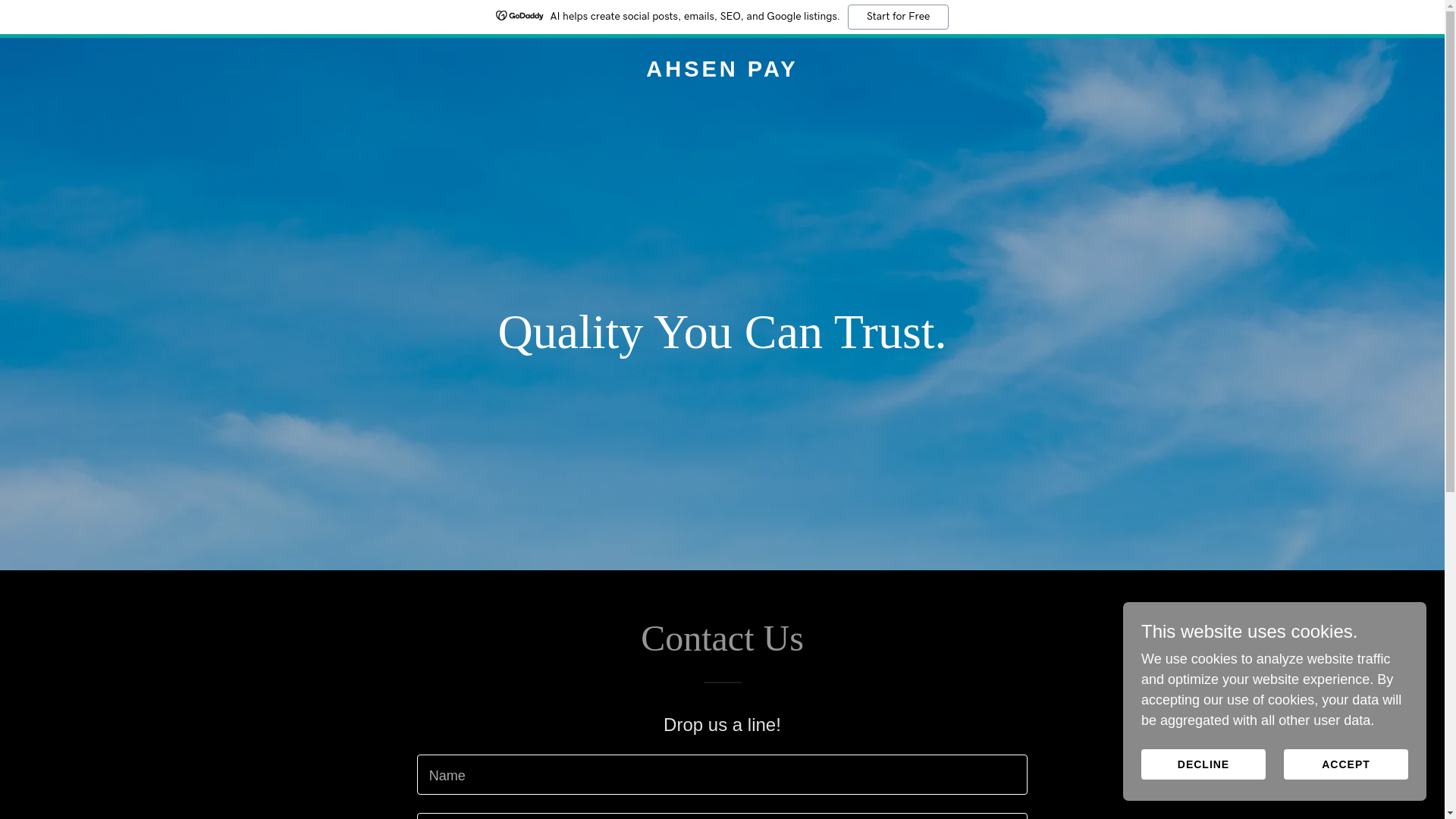 website screenshot of https://ahsenpay.com/