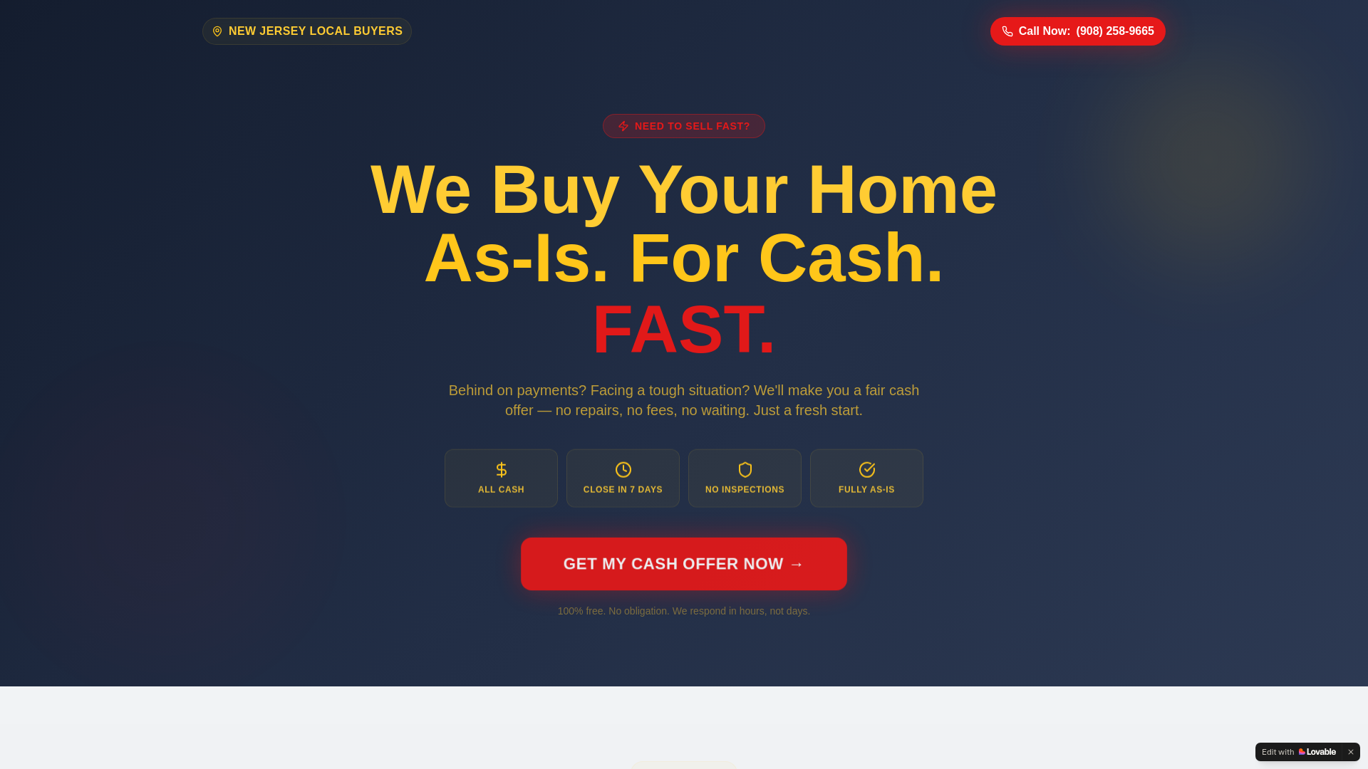 website screenshot of https://webuyfastnj.com/