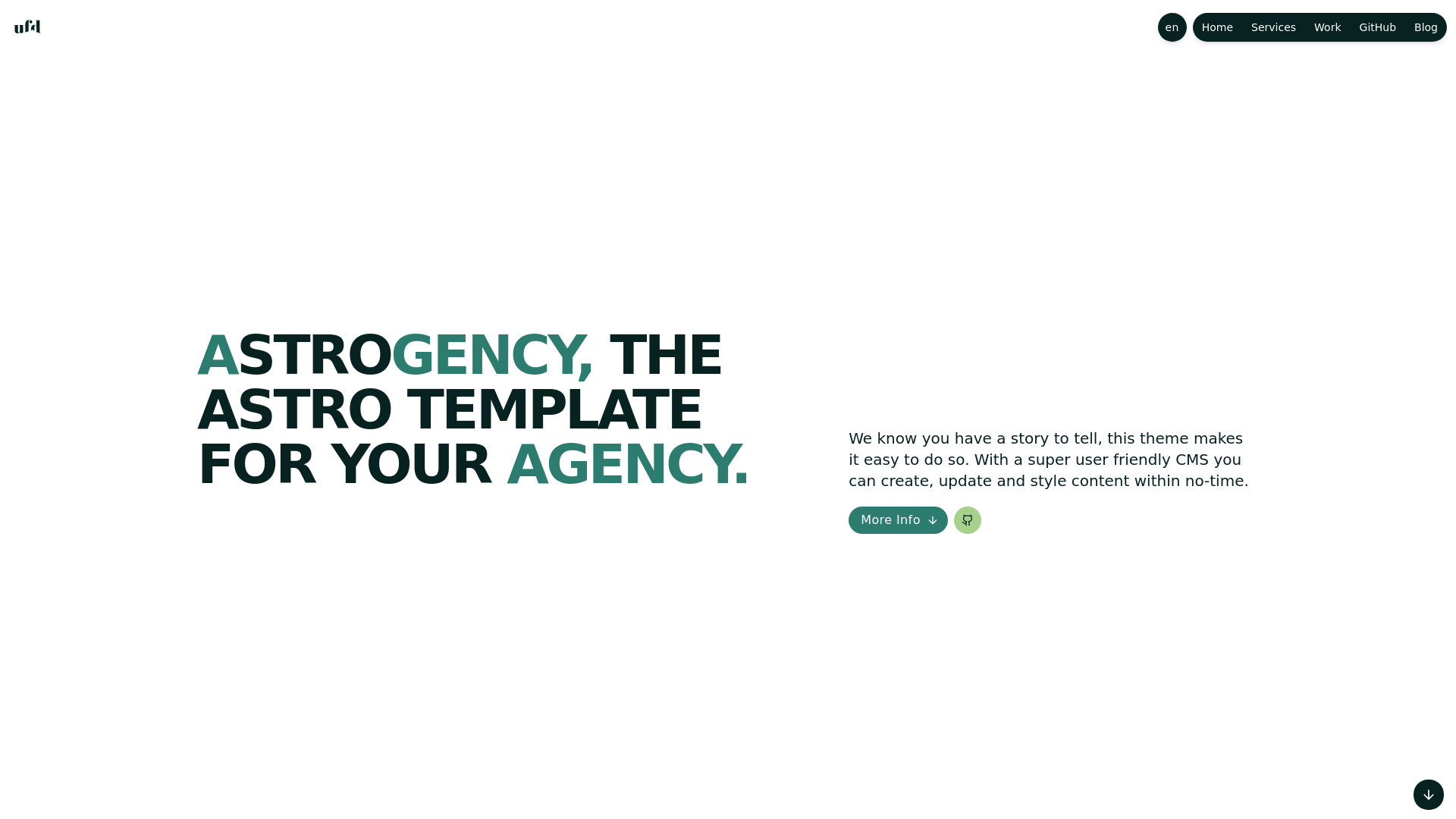 website screenshot of https://astrogency.unfolding.io/