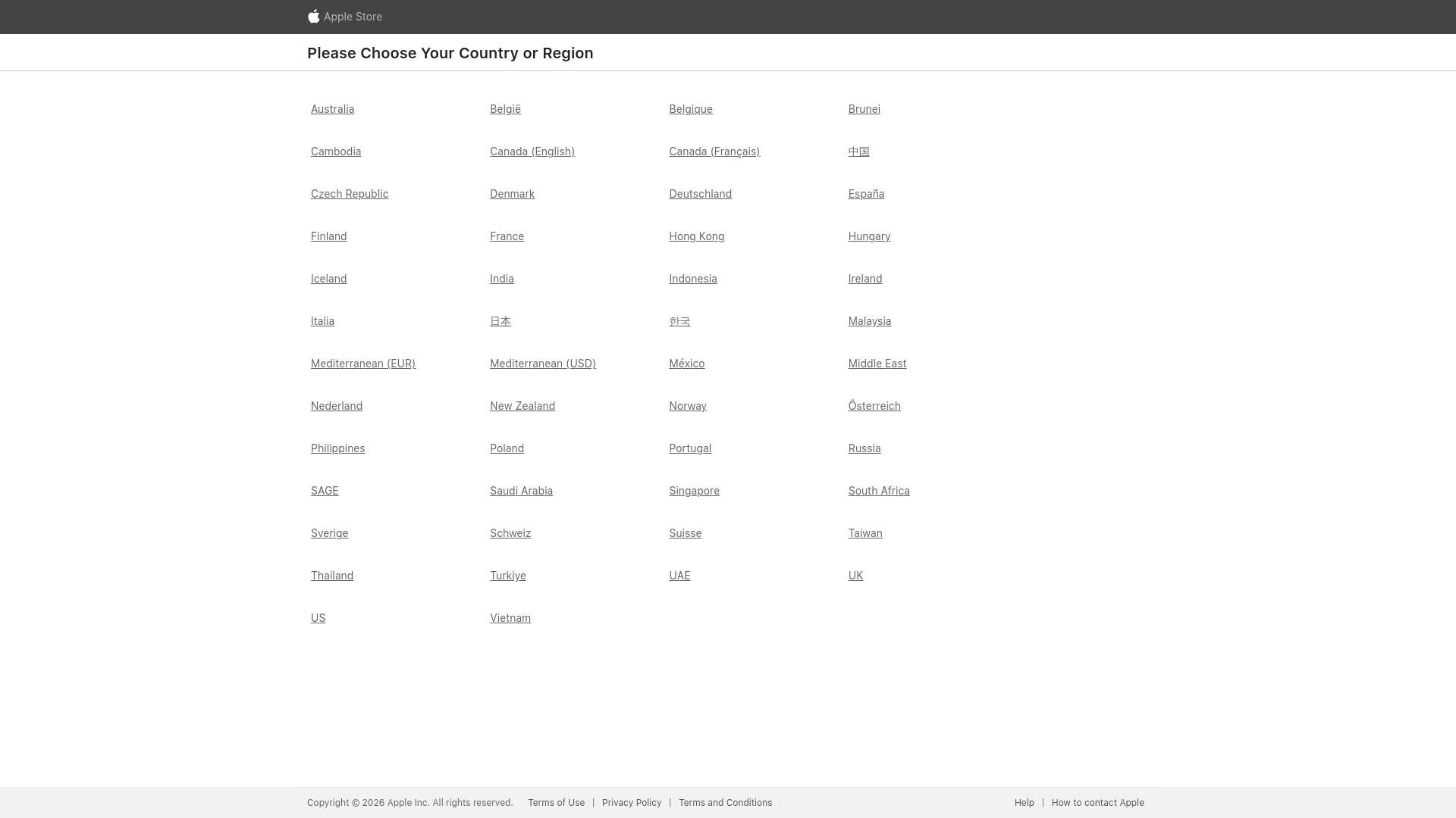 website screenshot of http://ecommerce.apple.com/