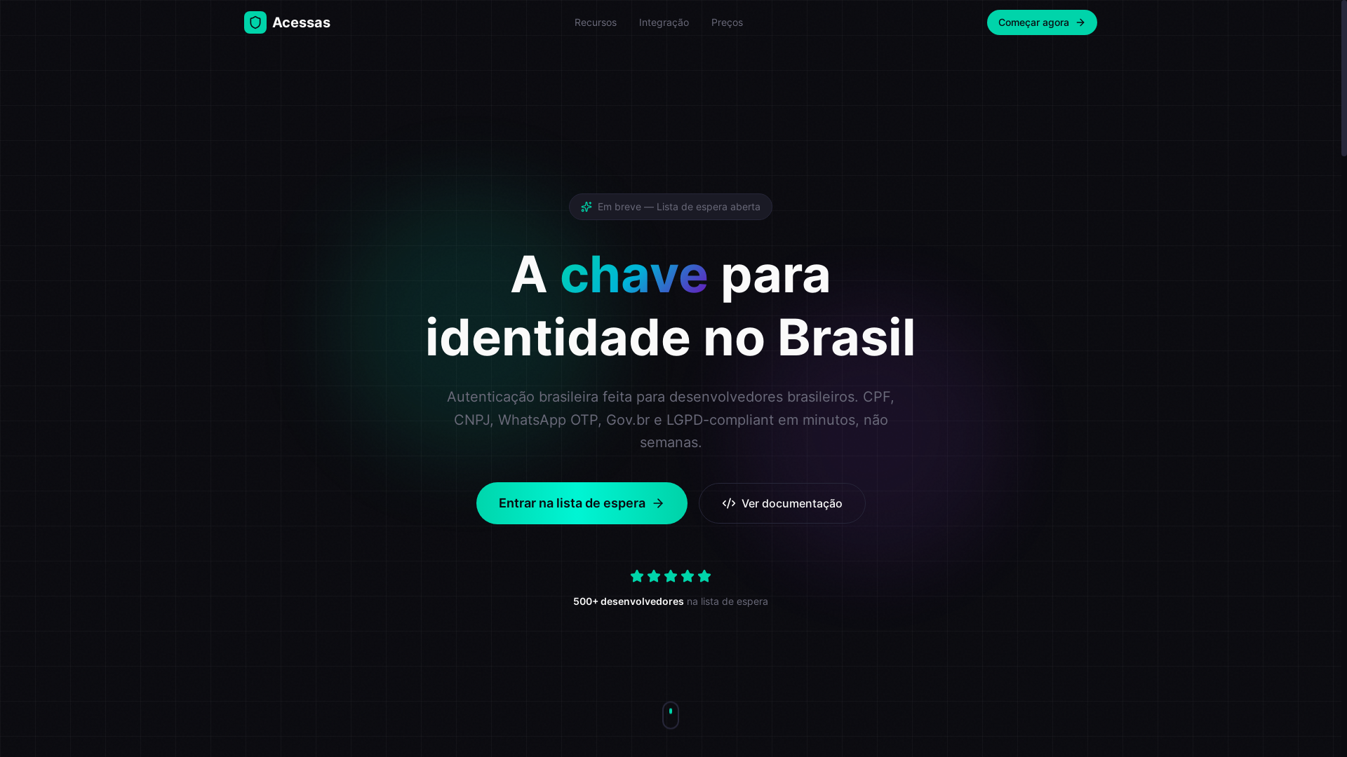 website screenshot of https://acessas.com.br/