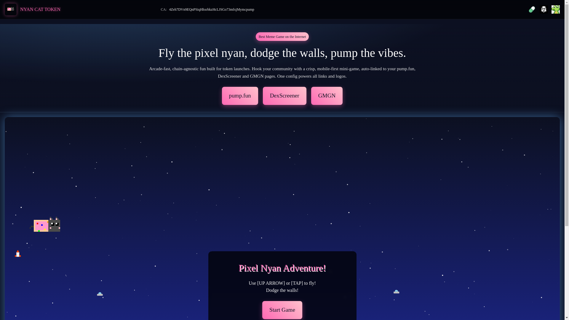 website screenshot of https://nyancatgame.pages.dev/