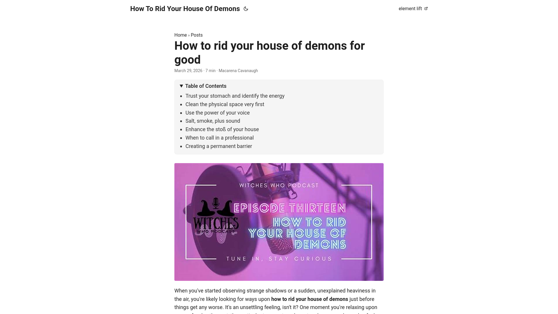 website screenshot of https://how-to-rid-your-house-of-demons.pages.dev/