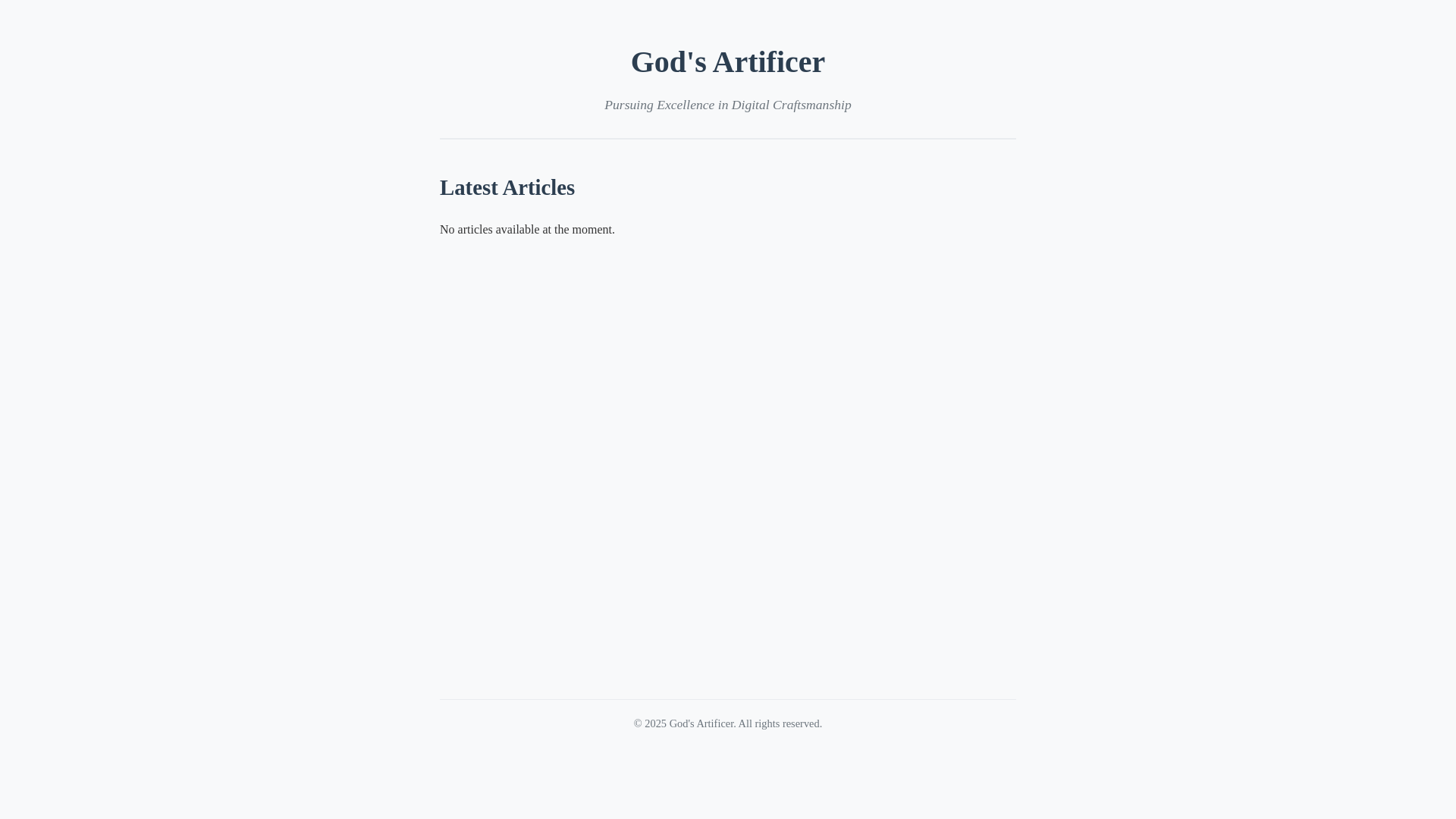 website screenshot of https://godsartificer-blog.pages.dev/