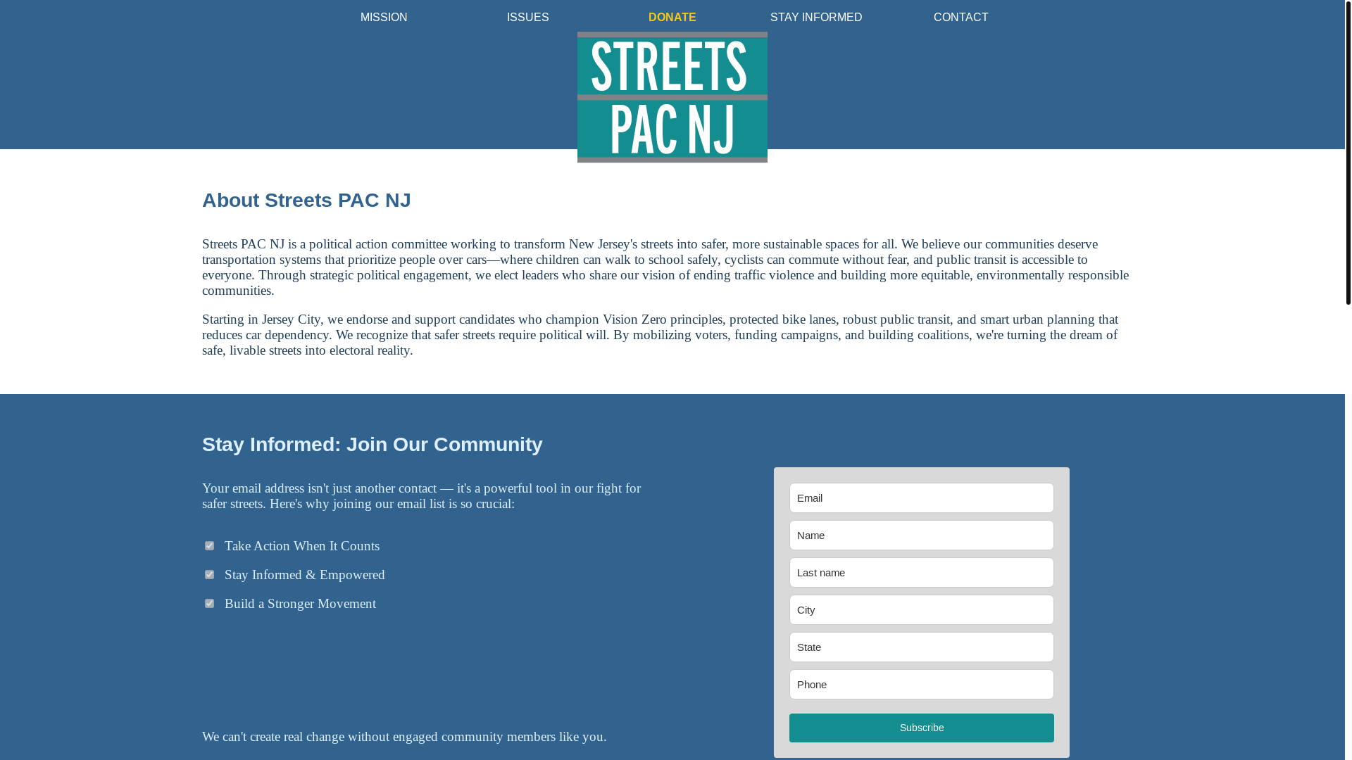 website screenshot of https://streetspacnj.pages.dev/