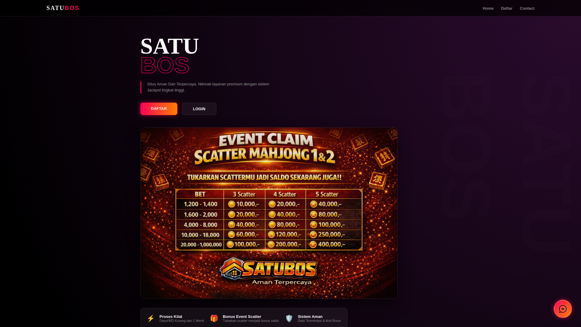website screenshot of https://satubos.pages.dev/