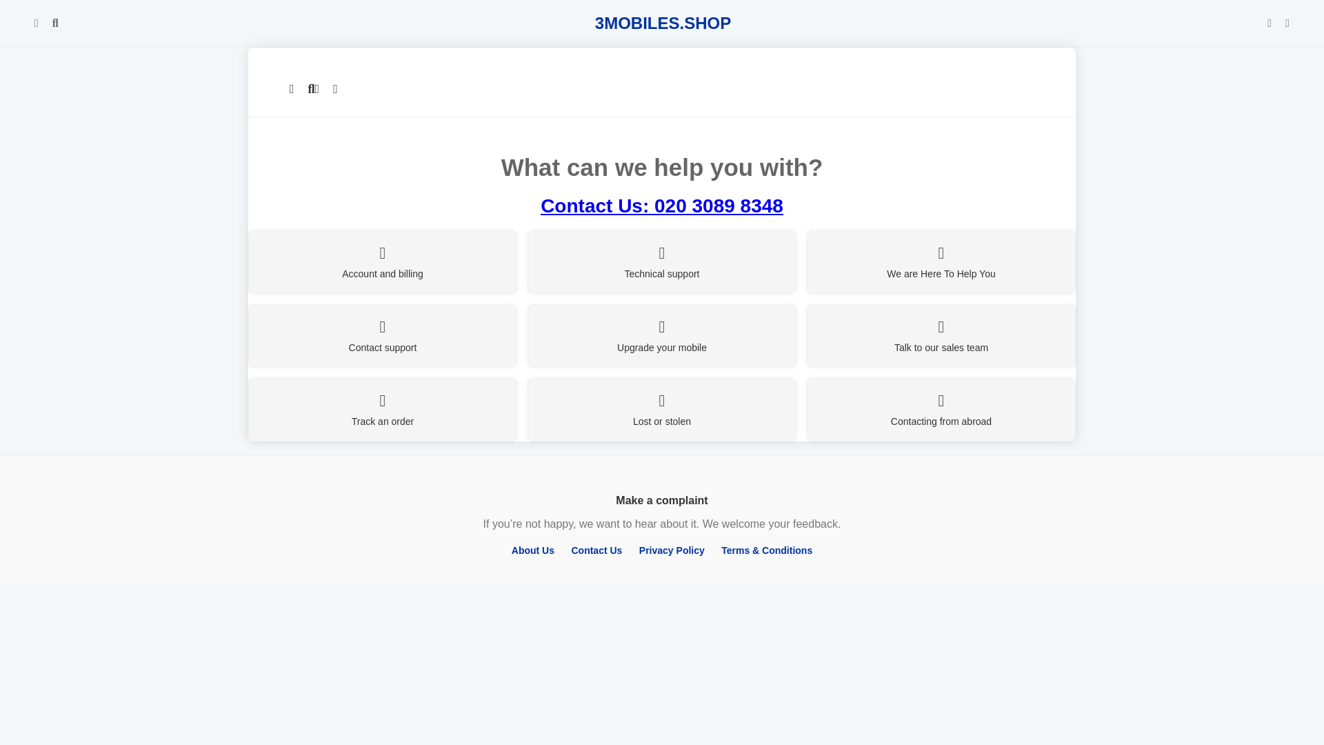 website screenshot of https://3mobiles-shop.pages.dev/