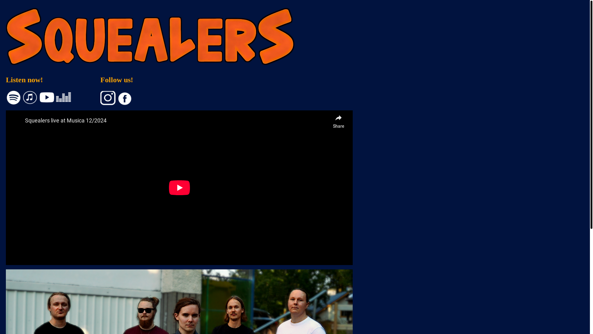 website screenshot of https://squealersband.com/
